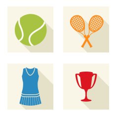 Sports objects Set of tennis icons