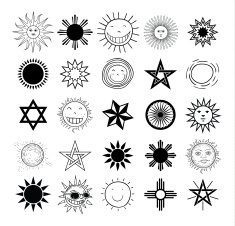 Sun icon collection set vector illustration