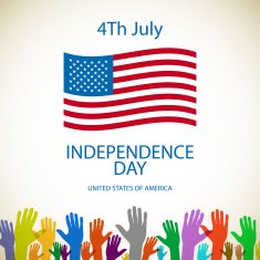 Independence day American signs hanging with chain vector illustration N3