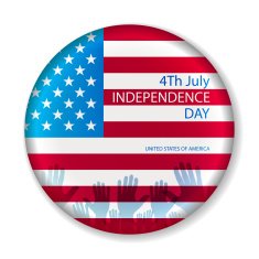 Independence day American signs hanging with chain vector illustration N11