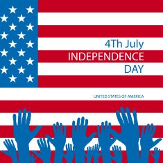 Independence day American signs hanging with chain vector illustration N14