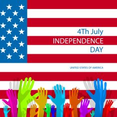 Independence day American signs hanging with chain vector illustration N16