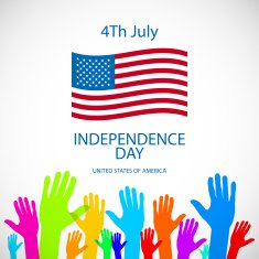 Independence day American signs hanging with chain vector illustration N17