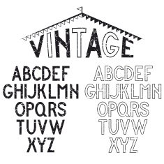 Grunge retro alphabet for labels