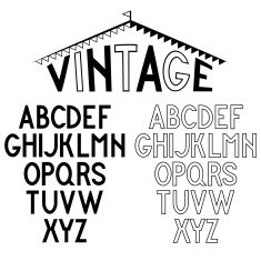 retro alphabet for labels