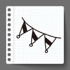 doodle decorative flag N4