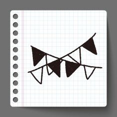 doodle decorative flag N5