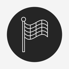 Racing flag line icon