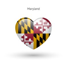 Love Maryland state symbol Heart flag icon