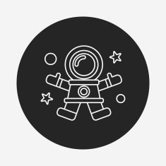 Space Astronaut line icon N2