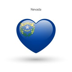 Love Nevada state symbol Heart flag icon