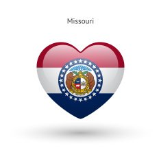 Love Missouri state symbol Heart flag icon