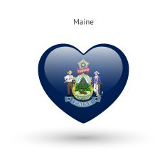 Love Maine state symbol Heart flag icon
