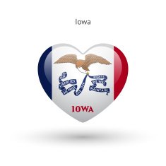 Love Iowa state symbol Heart flag icon