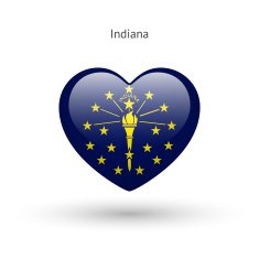 Love Indiana state symbol Heart flag icon