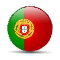 Flag of Portugal as round glossy icon
