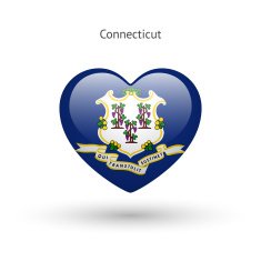 Love Connecticut state symbol Heart flag icon