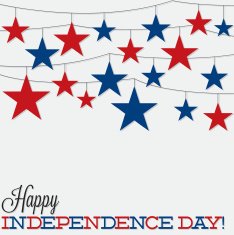 String of stars Independence Day card in vector format N2