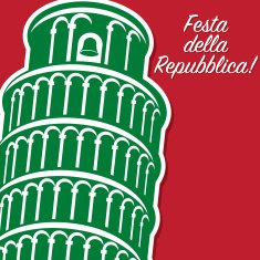 Italian Republic Day card in vector format