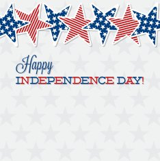 Line of stars Independence Day card in vector format N4