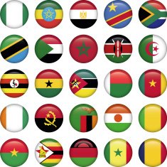 African Flags Round Icons
