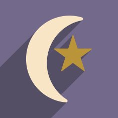 Flat with shadow icon and mobile application Turkish month