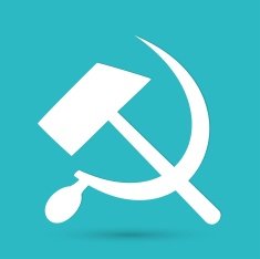Communist star with hammer and sickle on white background N2
