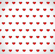 Seamless patriotic background with China flag glossy heart shapes