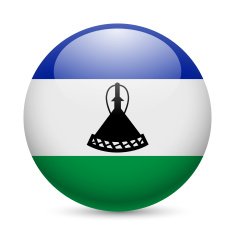 Round glossy icon of Lesotho