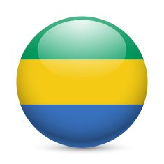 Round glossy icon of Gabon