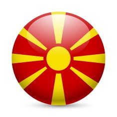 Round glossy icon of Macedonia