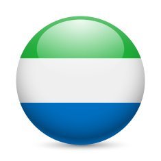 Round glossy icon of Sierra Leone