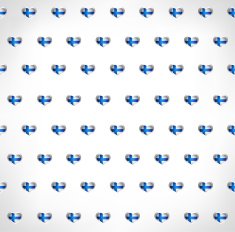 Seamless patriotic background with a Finland flag glossy heart shapes