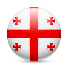 Round glossy icon of Georgia