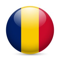 Round glossy icon of Chad