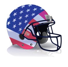 Vector American Football Helmet with Flag Illustration