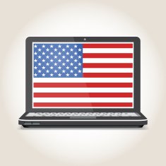 Flag of america screensaver on a notebook