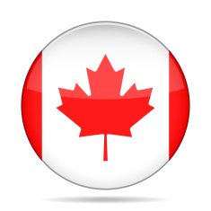 button with Canada flag