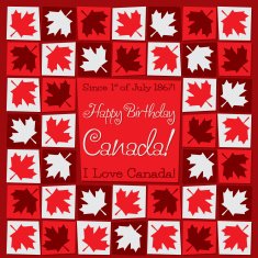 Mosaic Canada Day card in vector format N3