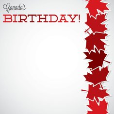 Leaf line Canada Day card in vector format