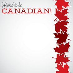 Leaf line Canada Day card in vector format N2