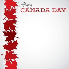 Leaf line Canada Day card in vector format N4