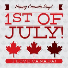 Flat typographic Canada Day card in vector format N2