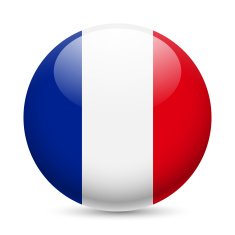 Round glossy icon of France N2