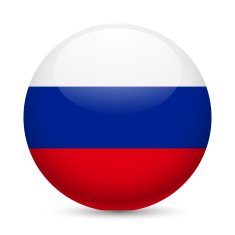 Round glossy icon of Russian Federation