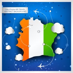 Cote d'Ivoire AIR TRAVEL ABSTRACT BACKGROUND