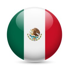 Round glossy icon of United Mexican States