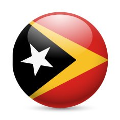 Round glossy icon of East Timor