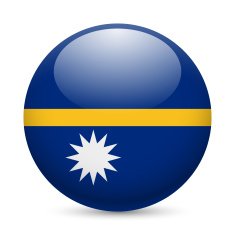 Round glossy icon of Nauru