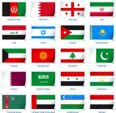 Sticker flags Western Asia